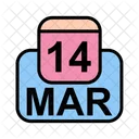 Mars Calendrier Date Icon