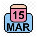 Mars Calendrier Date Icon