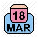 Mars Calendrier Date Icon