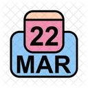 Mars Calendrier Date Icon