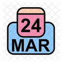 Mars Calendrier Date Icon