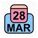 Mars Calendrier Date Icon