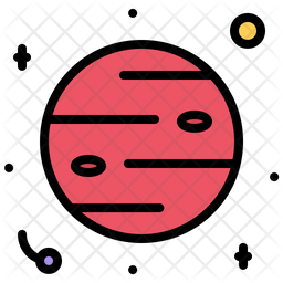 Mars Icon - Download in Colored Outline Style