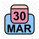 Mars Calendrier Date Icon