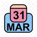 Mars Calendrier Date Icon