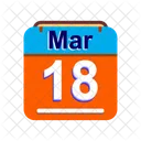 Mars Calendrier Date Icône