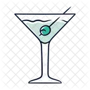 Martini Mit Fuss Glas Symbol