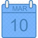 Marzo Dia Calendario Icono