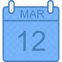 Marzo Dia Calendario Icono