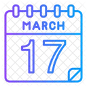 17 De Marzo Marzo Fecha Icono