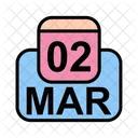 Marzo Calendario Fecha Icono