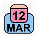 Marzo Calendario Fecha Icono