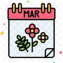 Marzo Calendario Fecha Icono