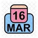 Marzo Calendario Fecha Icono