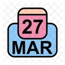 Marzo Calendario Fecha Icono