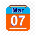 Marzo Calendario Fecha Icono