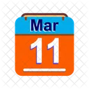 Marzo Calendario Fecha Icono