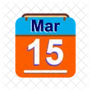 Marzo Calendario Fecha Icono