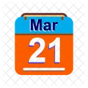 Marzo Calendario Fecha Icono