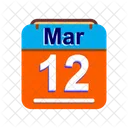 Marzo Calendario Fecha Icono