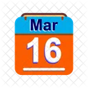 Marzo Calendario Fecha Icono