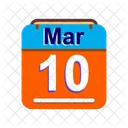 Marzo Calendario Fecha Icono