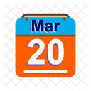 Marzo Calendario Fecha Icono