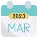 Marzo 2023 Calendario Icono