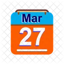 Marzo Calendario Fecha Icono