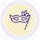 Icono De Linea De Mascara De Amor Icono
