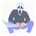 Avatar De Halloween Mascara De Grito Personagem Maligno Ícone