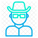 Homem Homem Mascara Chapeu Ícone