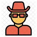 Homem Homem Mascara Chapeu Ícone
