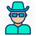 Homem Homem Mascara Chapeu Ícone