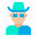 Homem Homem Mascara Chapeu Ícone