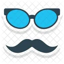 Maschera Hipster Baffi Divertente Icon