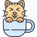 Mascota Gato Taza Icono