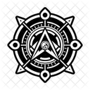 Masonic Wheel Freemasonry Hermetic Icon