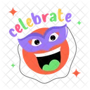 Masquerade Emoji Eye Mask Party Emoji Icon
