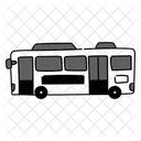 Black Monochrome Public Bus Illustration Mass Transit City Bus Icon