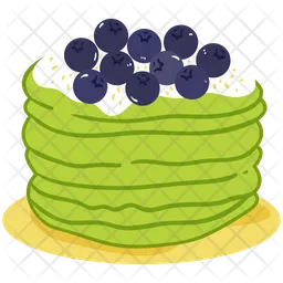 Matcha pancake with blueberry topping  Icon