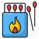 Matchbox Matchstick Flame Stick Icon