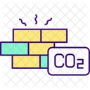 Material de construção e dióxido de carbono  Ícone
