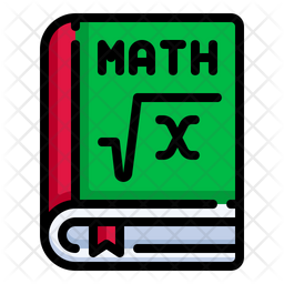 Math Book Icon - Download in Colored Outline Style