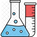 Reaccion Quimica Reaccion De Farmacos Matraces De Laboratorio Icono