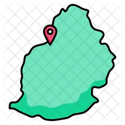 Mauritius map Icon - Download in Colored Outline Style