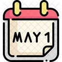 May Labor Day Calendar Icon