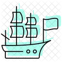 Mayflower Ship Color Shadow Thinline Icon Icon