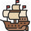 Mayflower Ship Sailing Icon