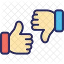 Gestos Con La Mano Me Gusta O No Senalando Con El Pulgar Icono